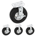8 Inch Heavy Duty Pneumatic Caster Wheels with Brake, 1000 lbs Capacity, Set of 4 Y238