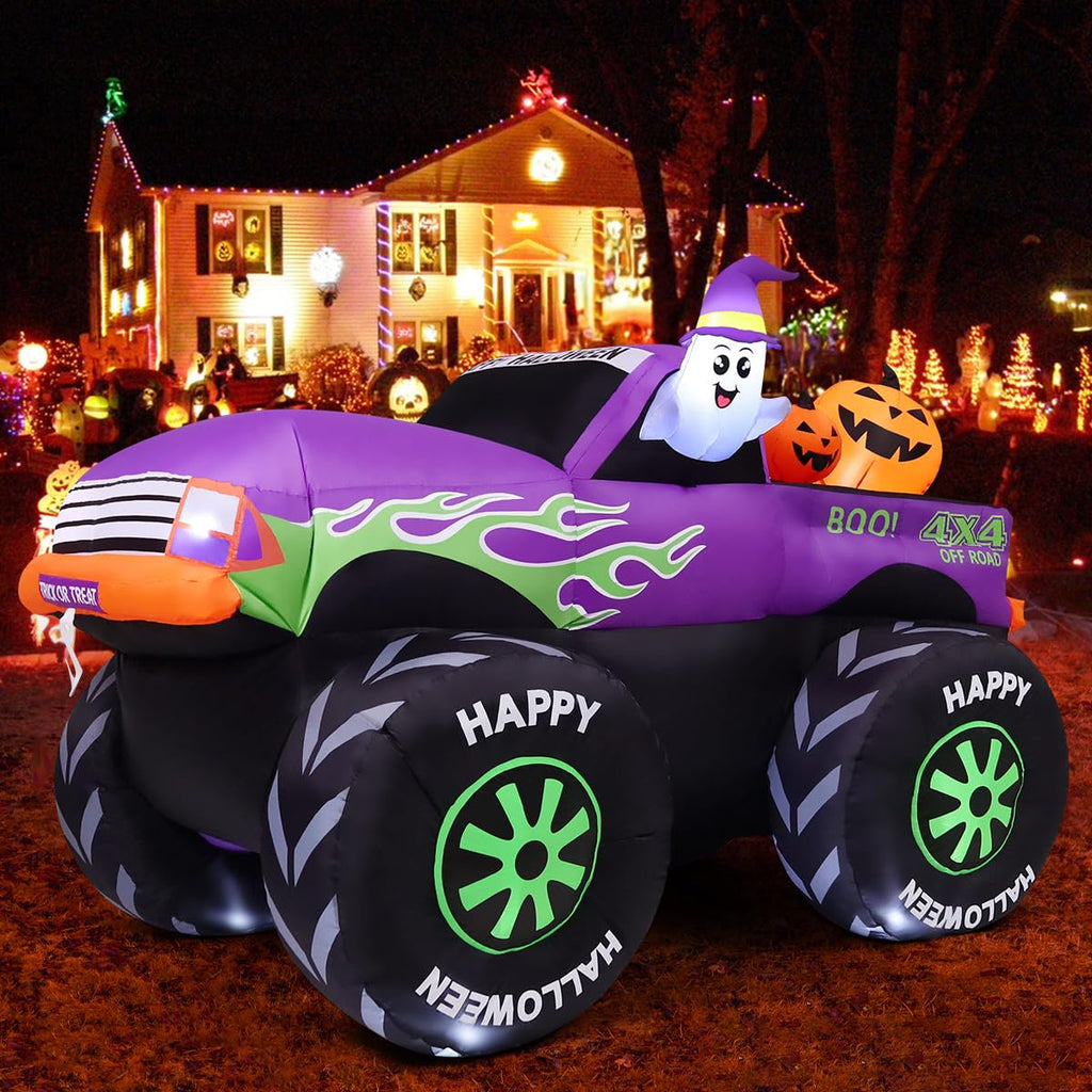 8 FT Halloween Inflatable Monster Truck with Built-in LEDs J882