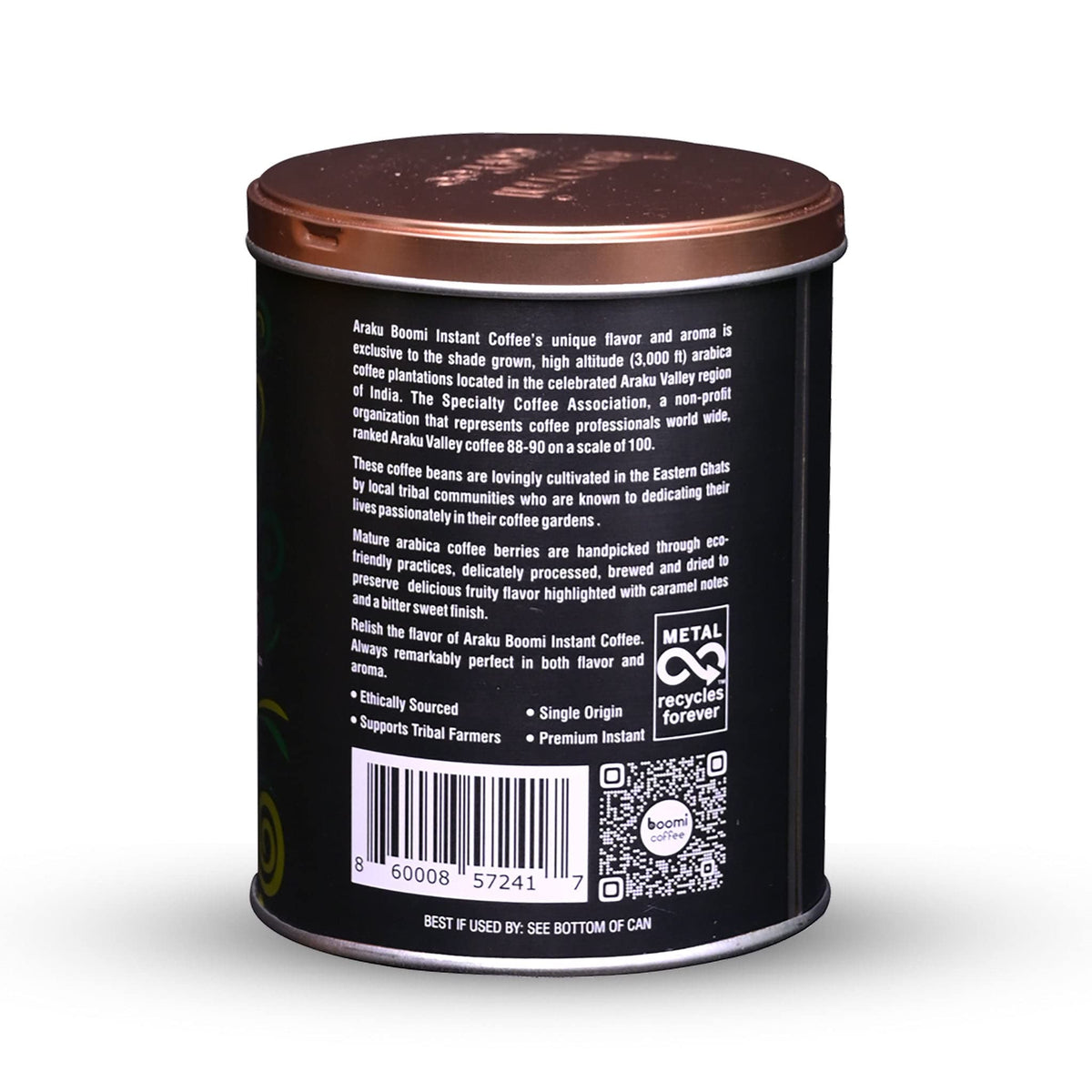 Single Origin Instant Coffee Powder Medium Roast 100% Arabica 7oz Tin P775