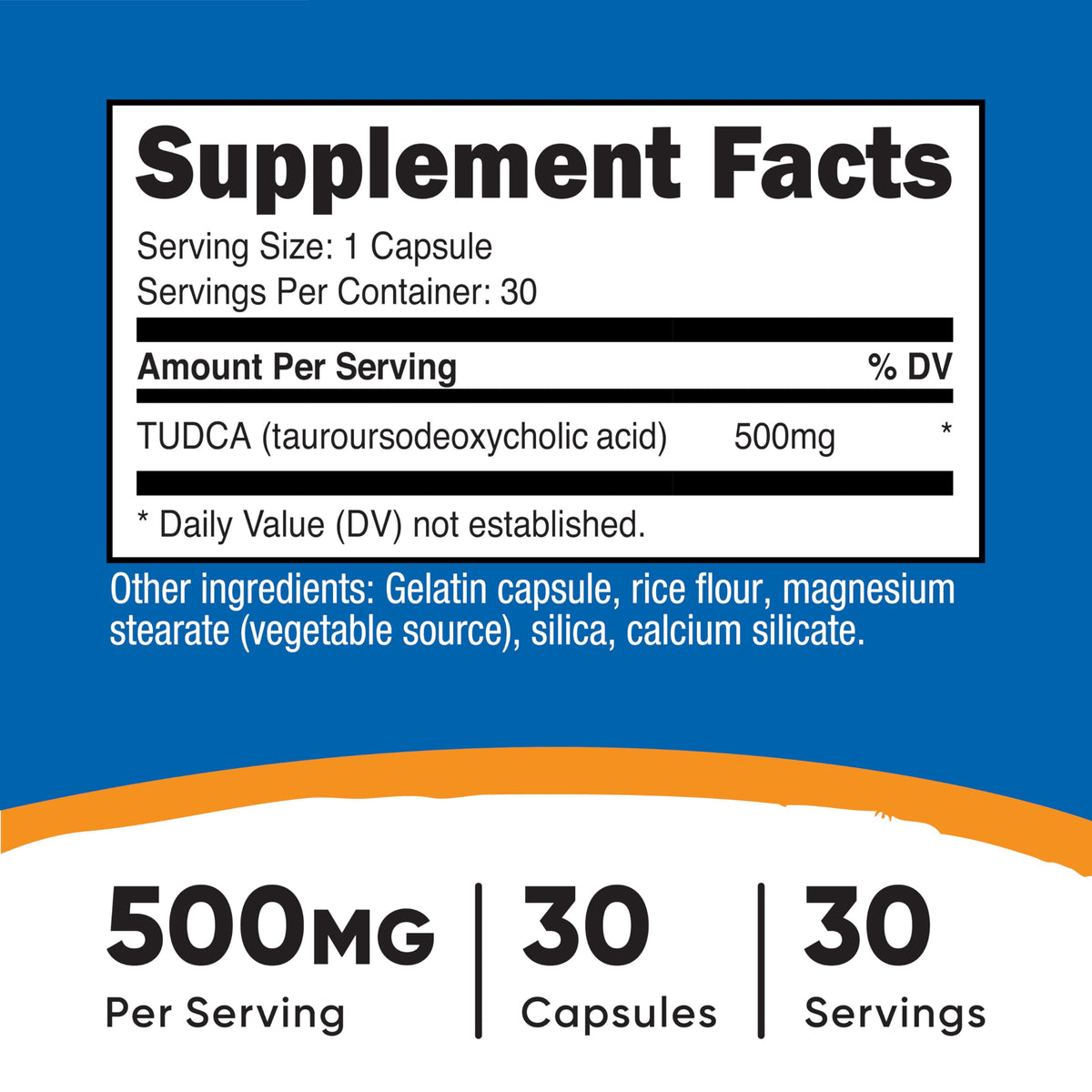 Tudca 500mg 30 Capsules Gluten Free A868504