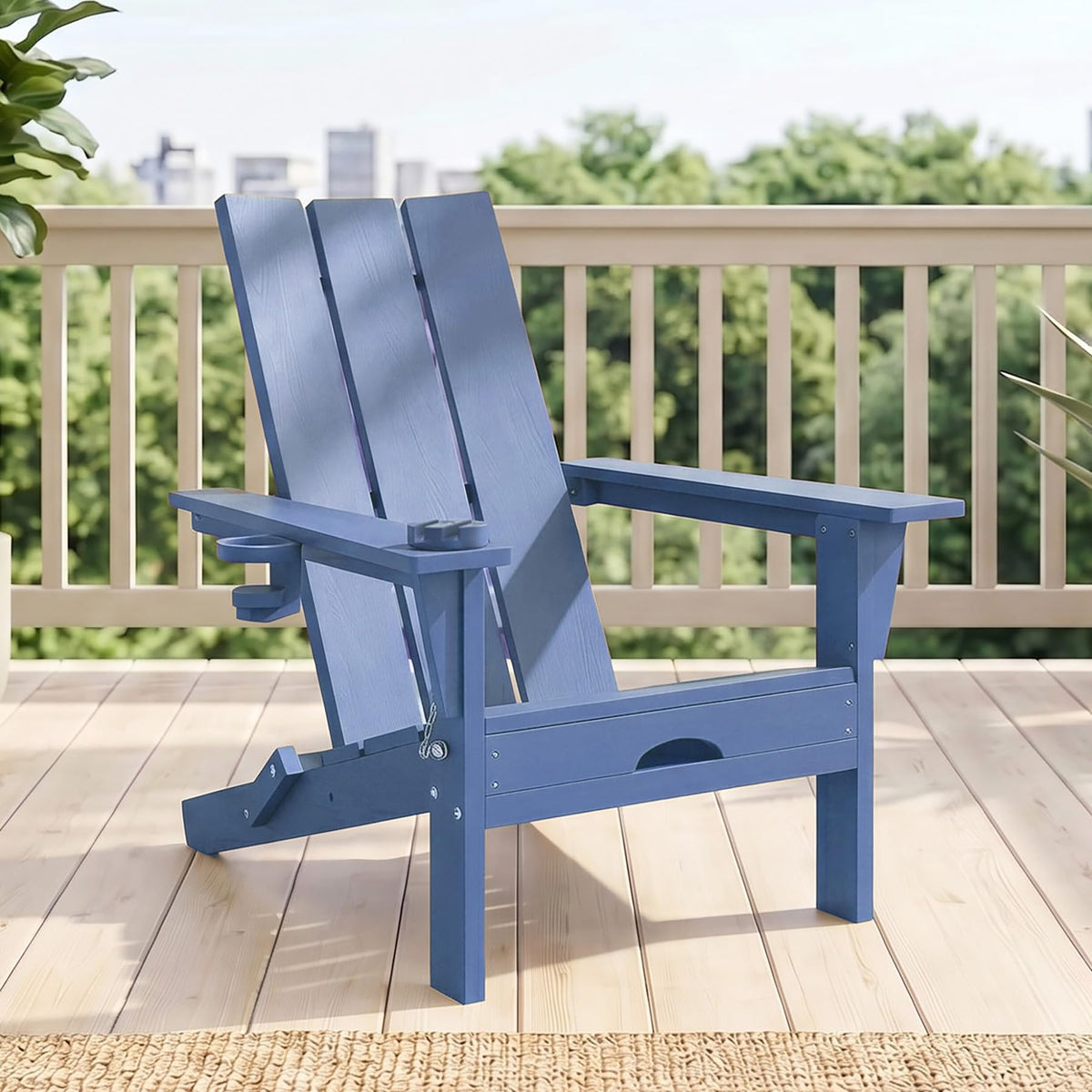 Folding Adirondack Chair with Cup Holder Q272