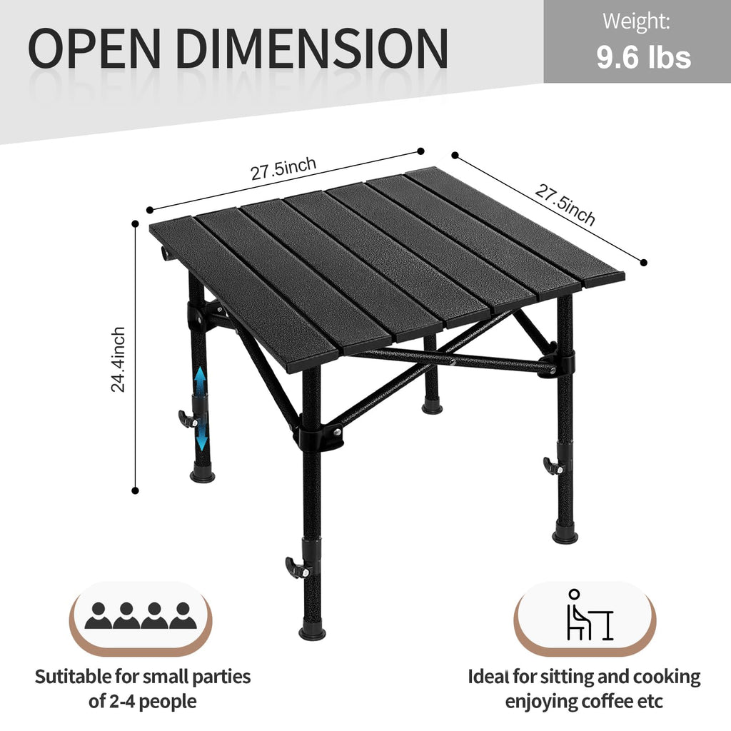 Lightweight Compact Aluminum Camping Table with Carry Bag T413137
