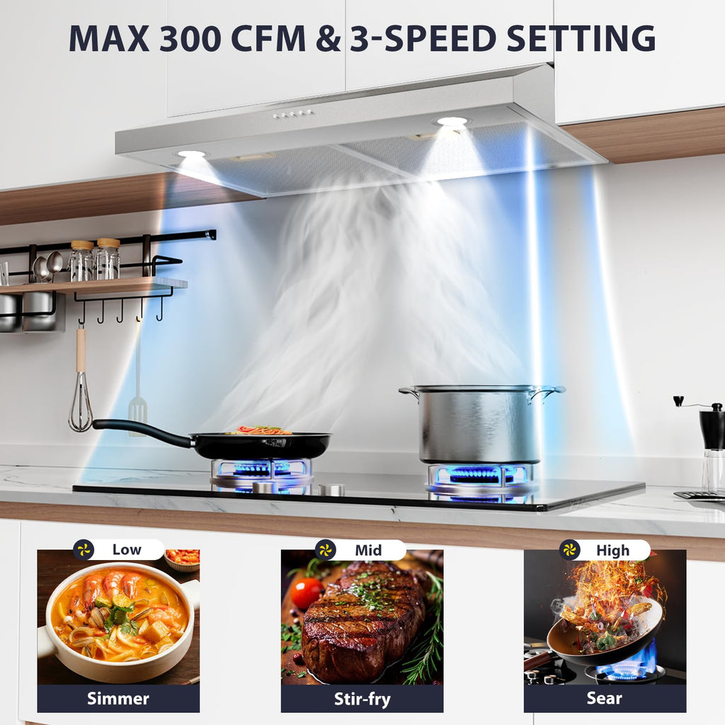 30 Inch Ducted/Ductless Convertible Stainless Steel Range Hood U36985