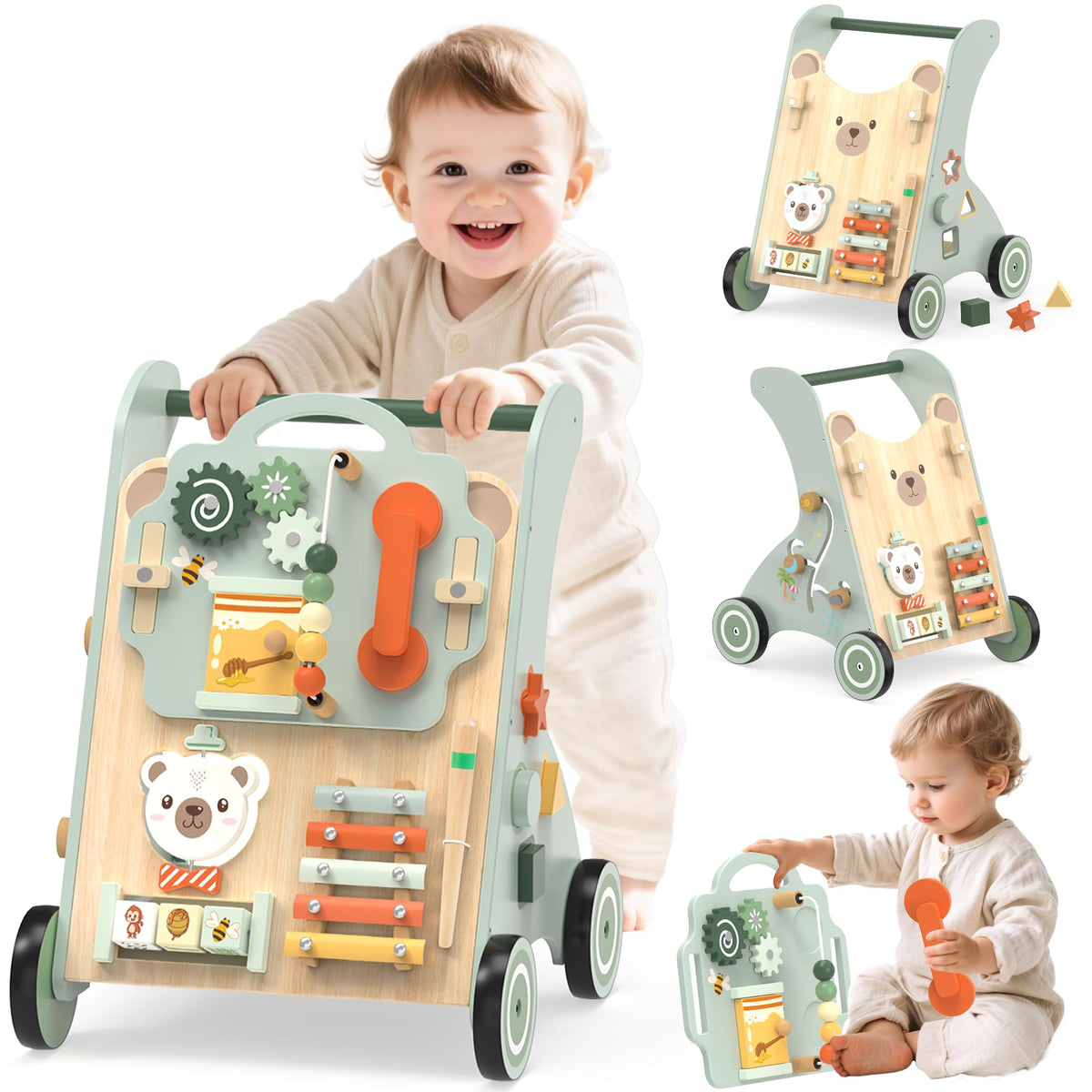 Wooden Sit-to-Stand Baby Walker I718