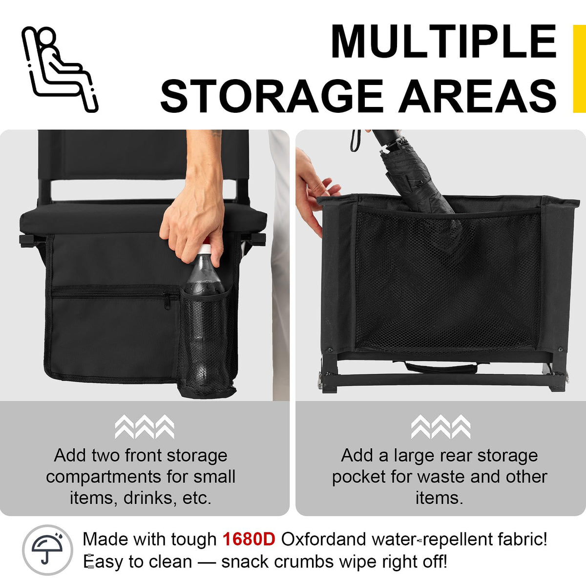 Folding Bleacher Seat with Back Support and Cushion V43365