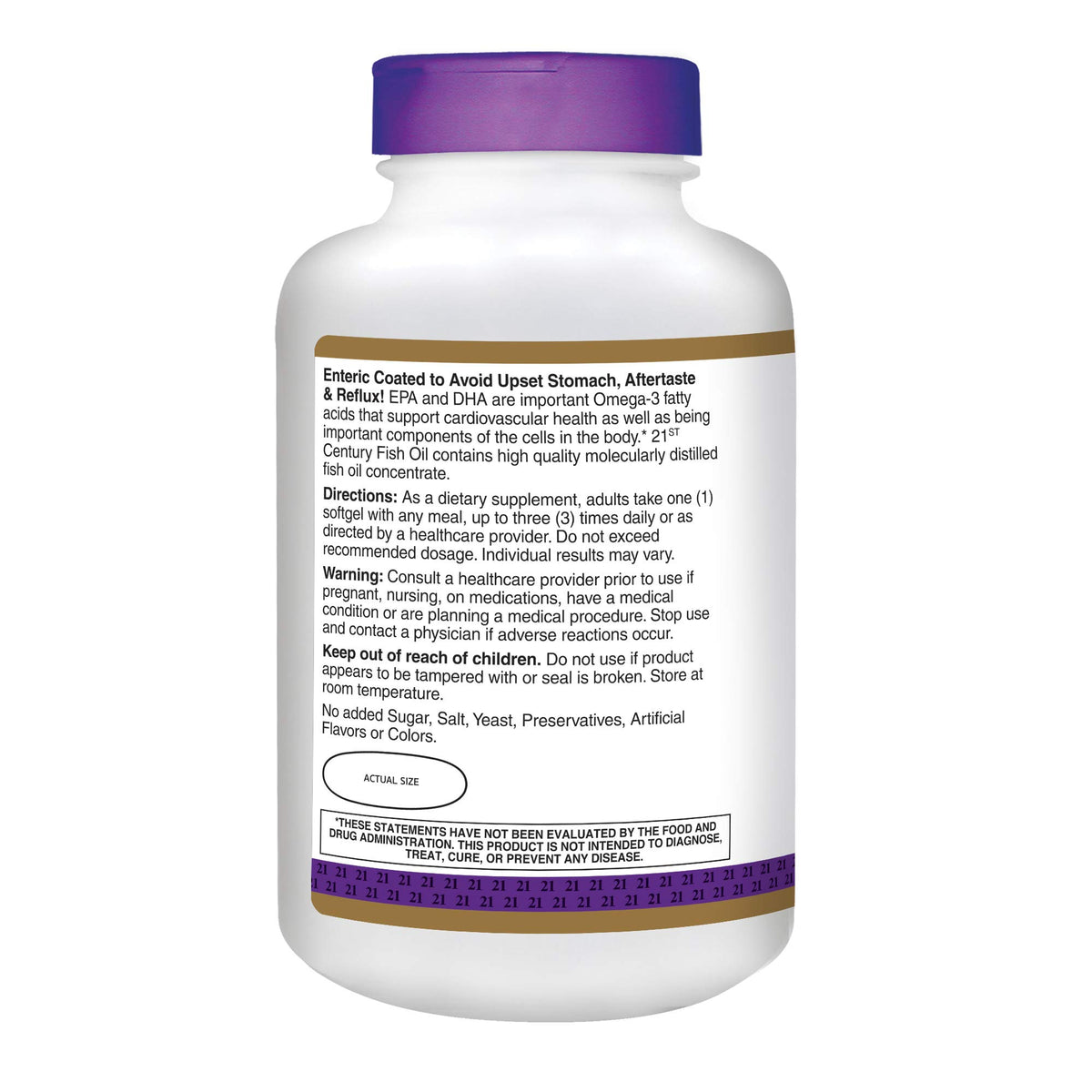 Fish Oil 1000 mg Enteric Coated Softgels 180-Count Pack of 2 S73753