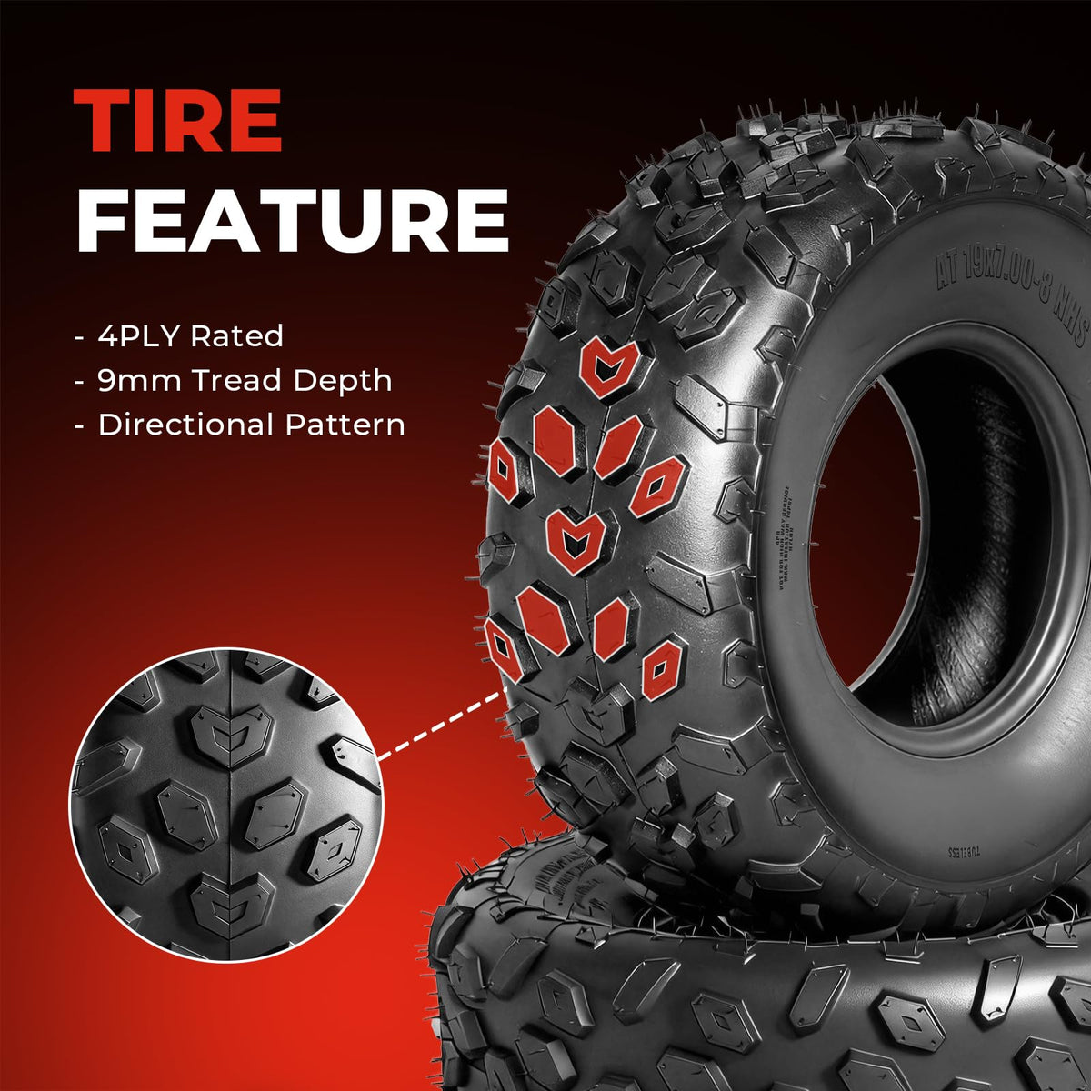 19x7-8 ATV/UTV Tires Set of 2 V706