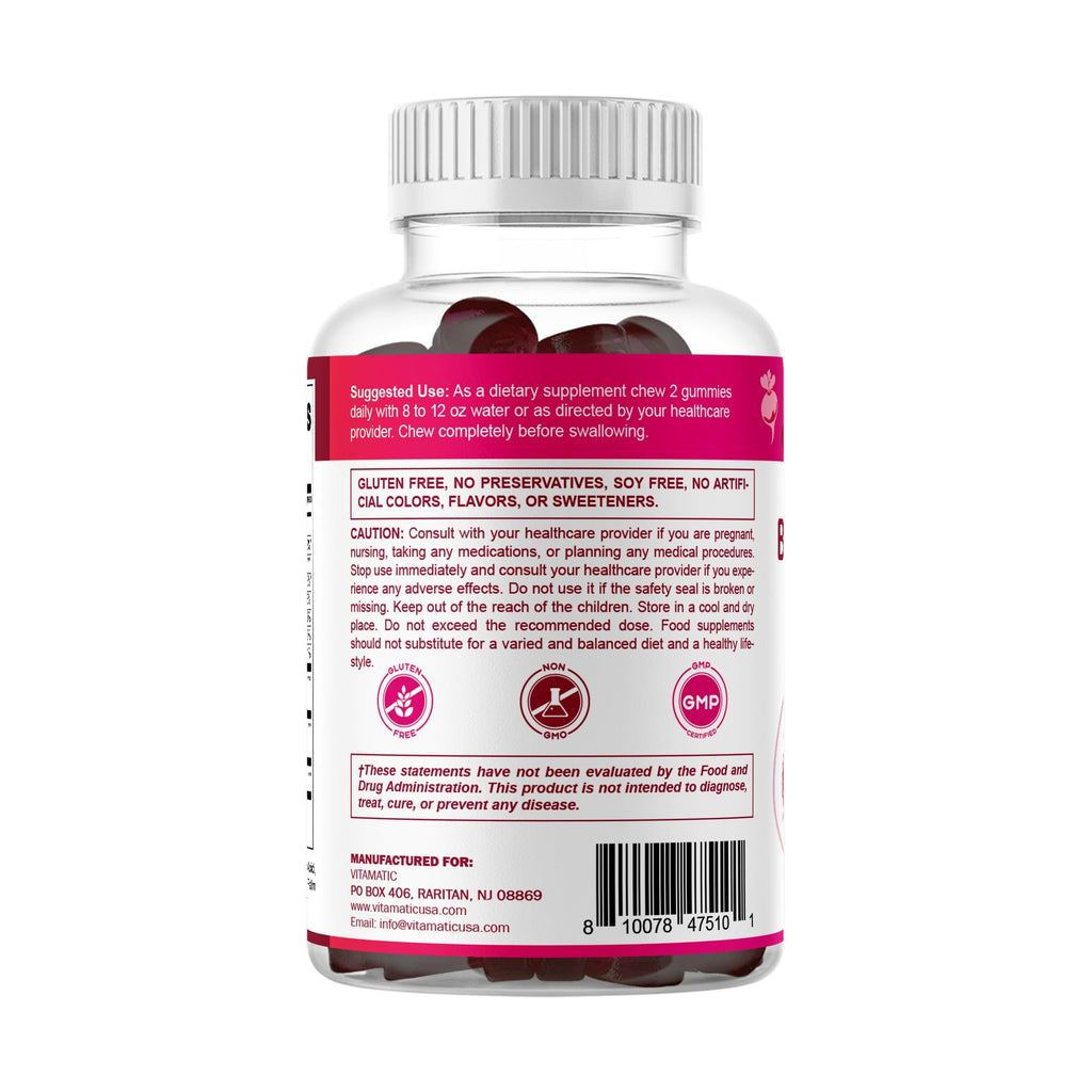 Beet Root Gummies with B6, B12, Grape Seed, Pomegranate & Nicotinamide 60 Count L590888