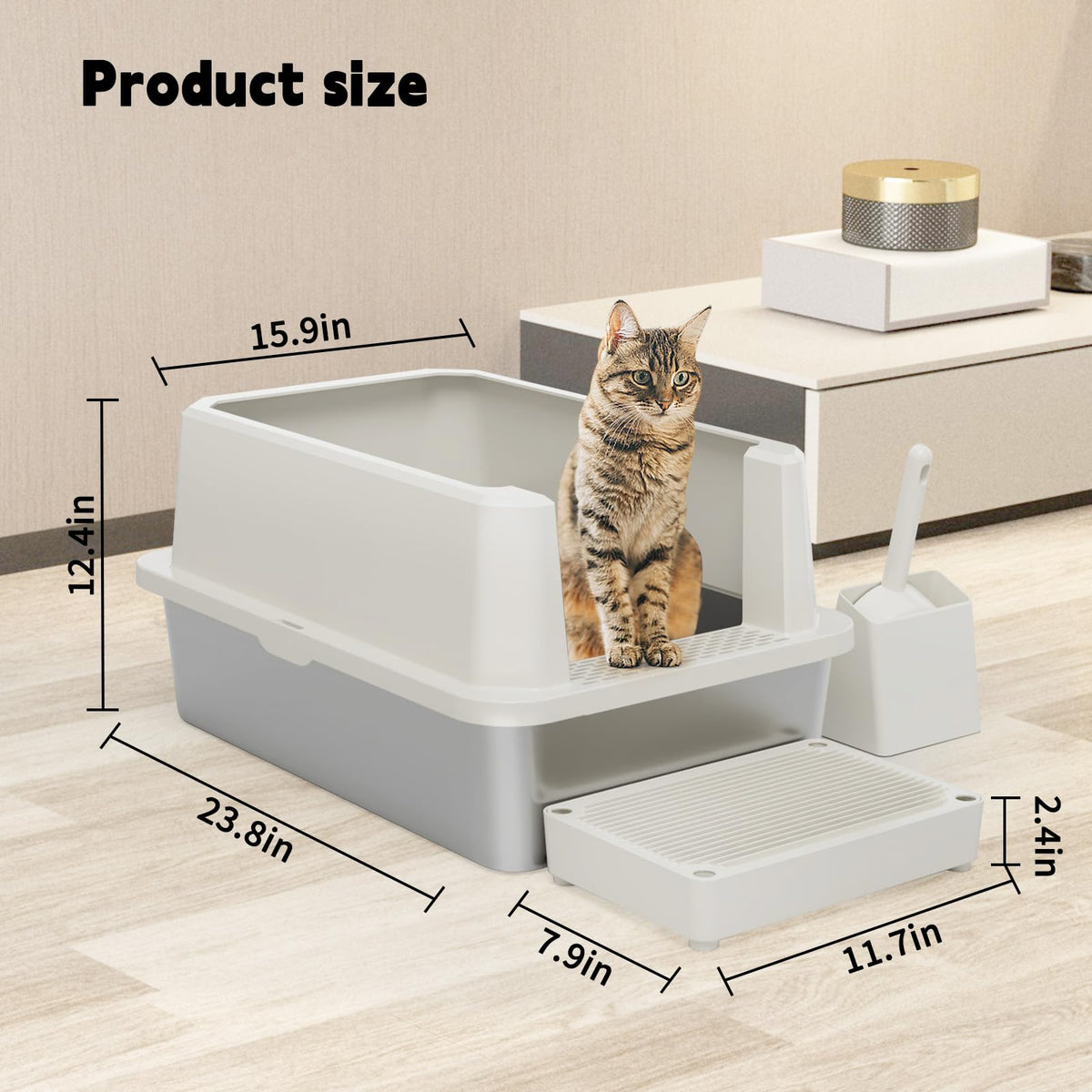 Stainless Semi-Closed Litter Box A129