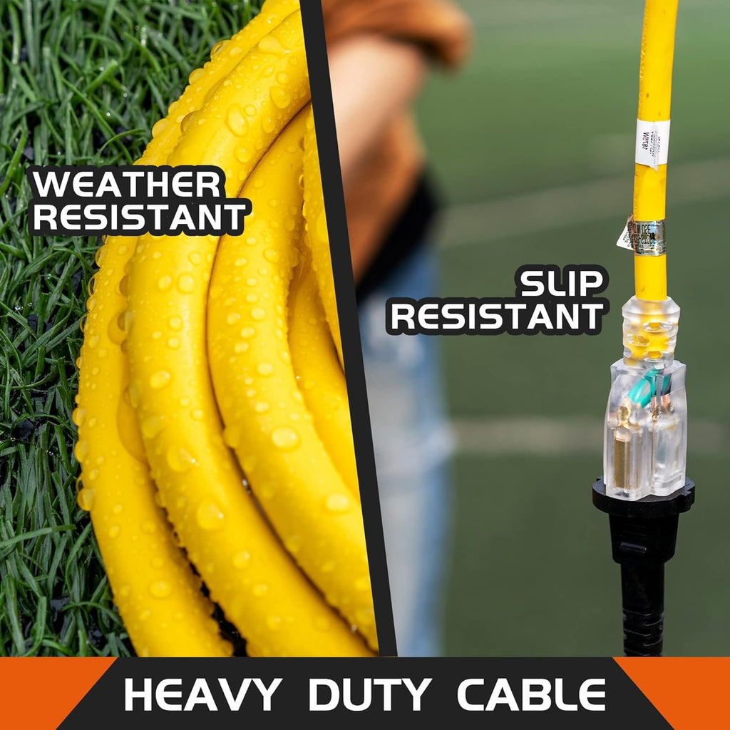 Yellow 12 Ft 12 Gauge Outdoor Extension Cord A182492