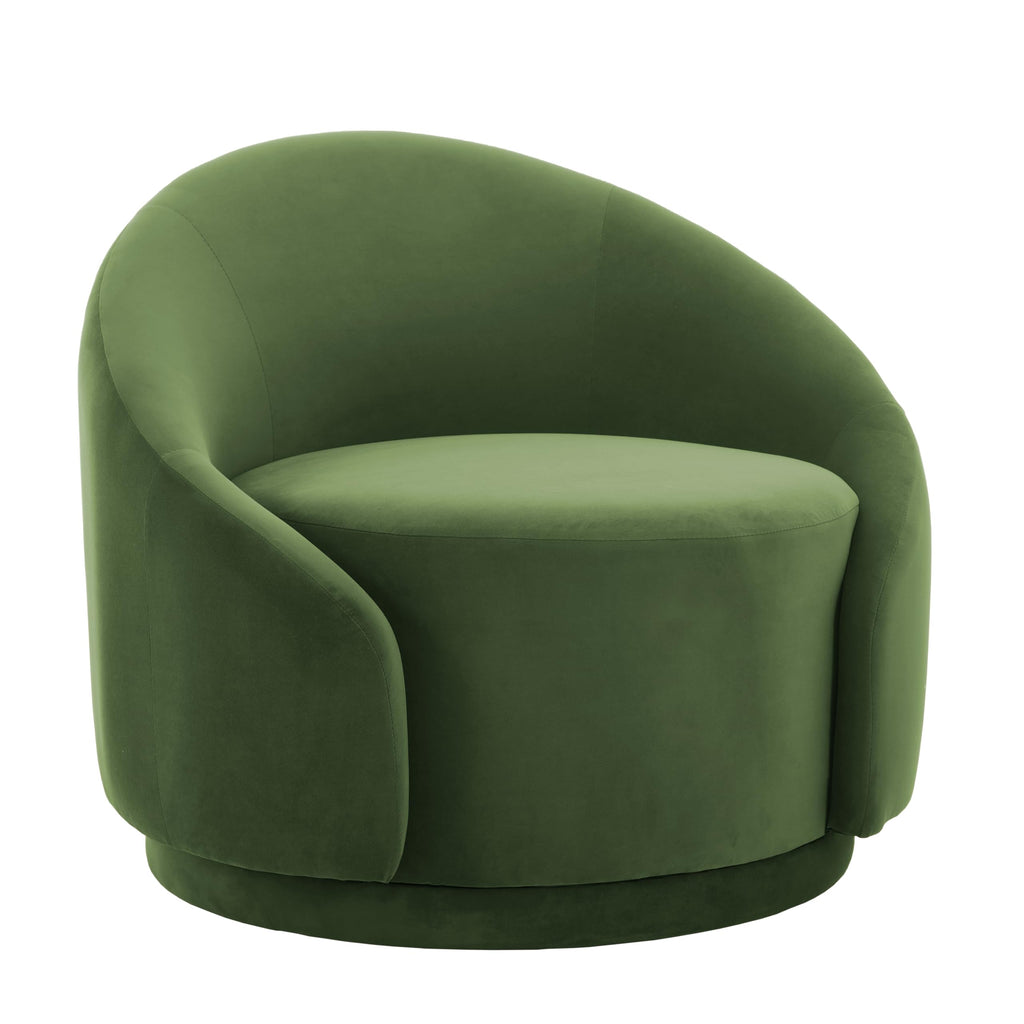 Green Velvet Swivel Barrel Chair Set of 2 B535996