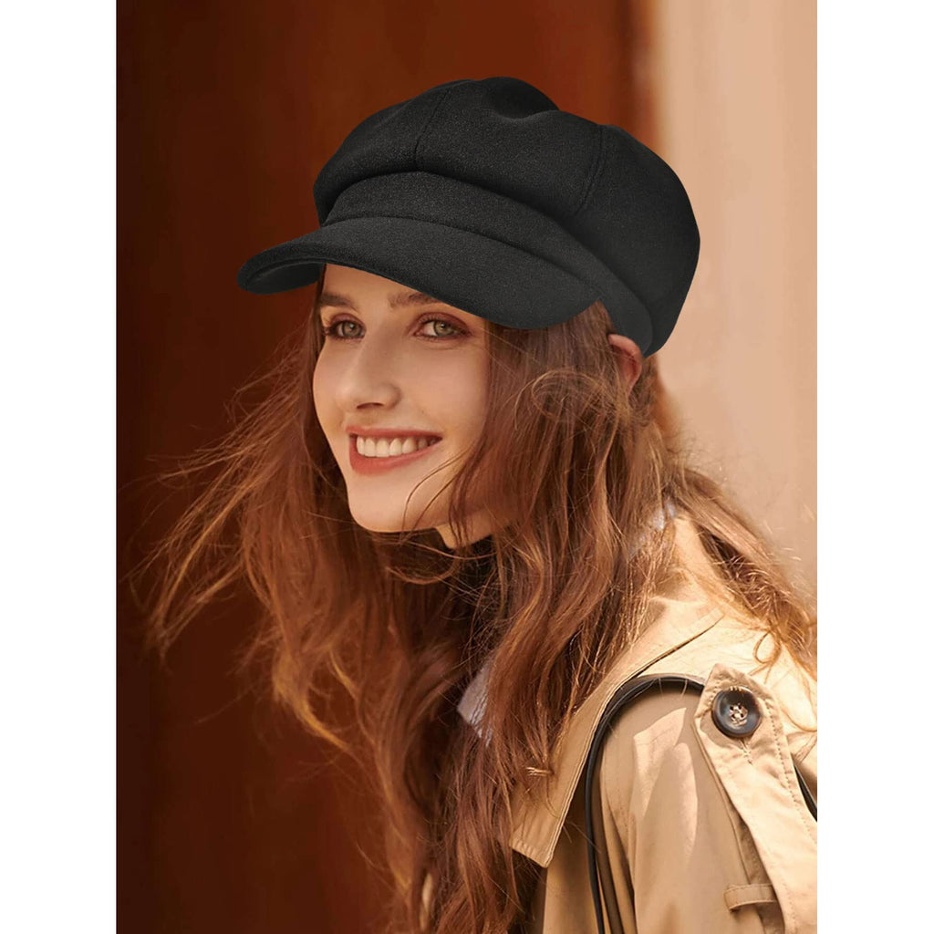 Wool Blend Newsboy Cap O2837