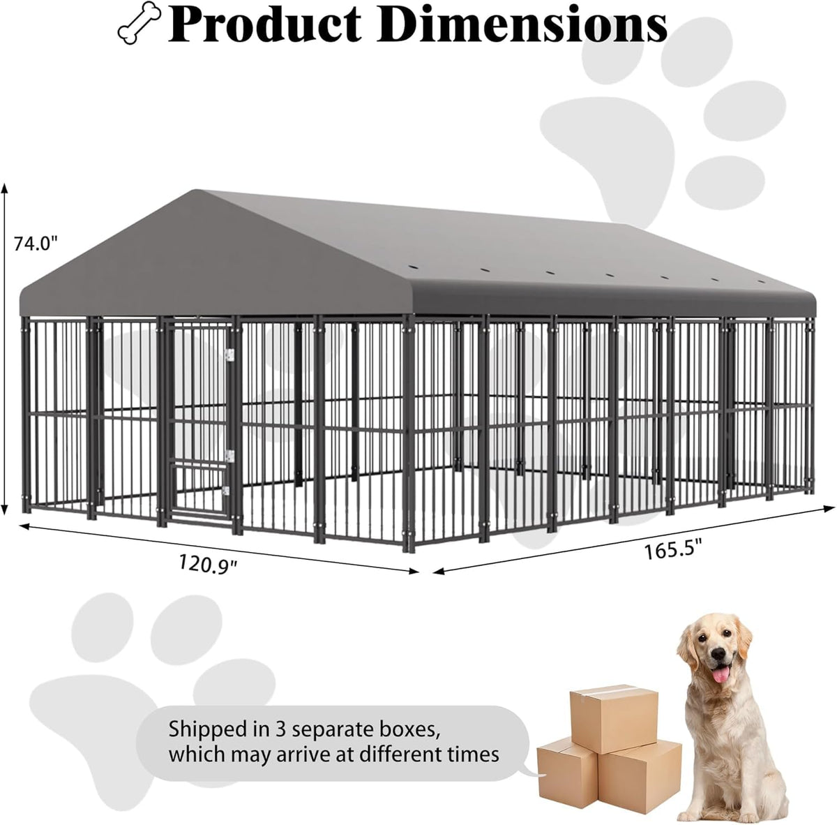 10x14FT Heavy Duty Large Dog Kennel Outdoor R512233
