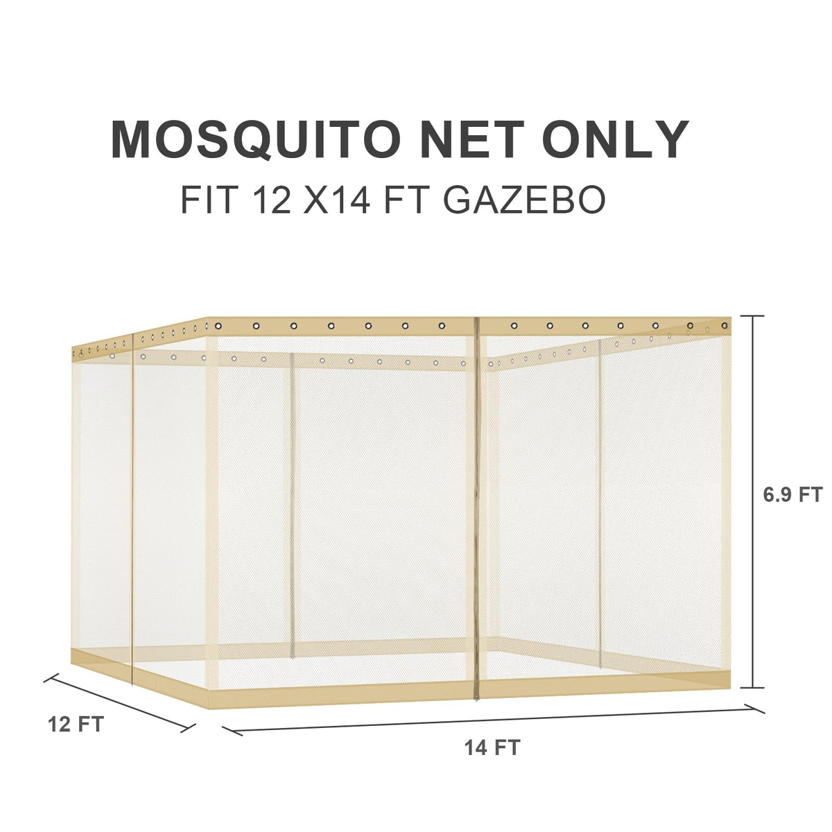 12'x14' Mosquito Netting Screen for Gazebo H799