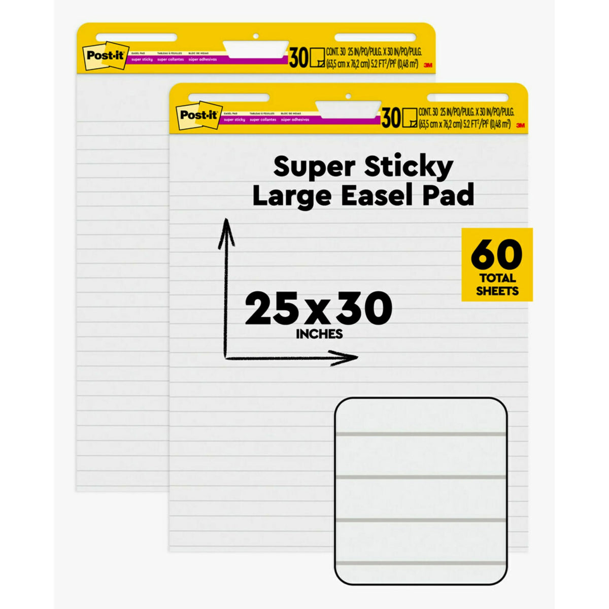 White Lined Easel Pad, 25 x 30 in, 2 Pads K67861