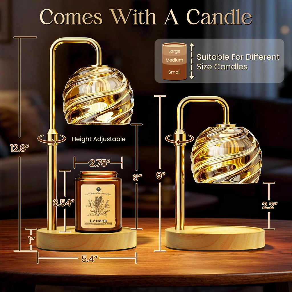 Candle Warmer Lamp with Lavender Candle Set D362172