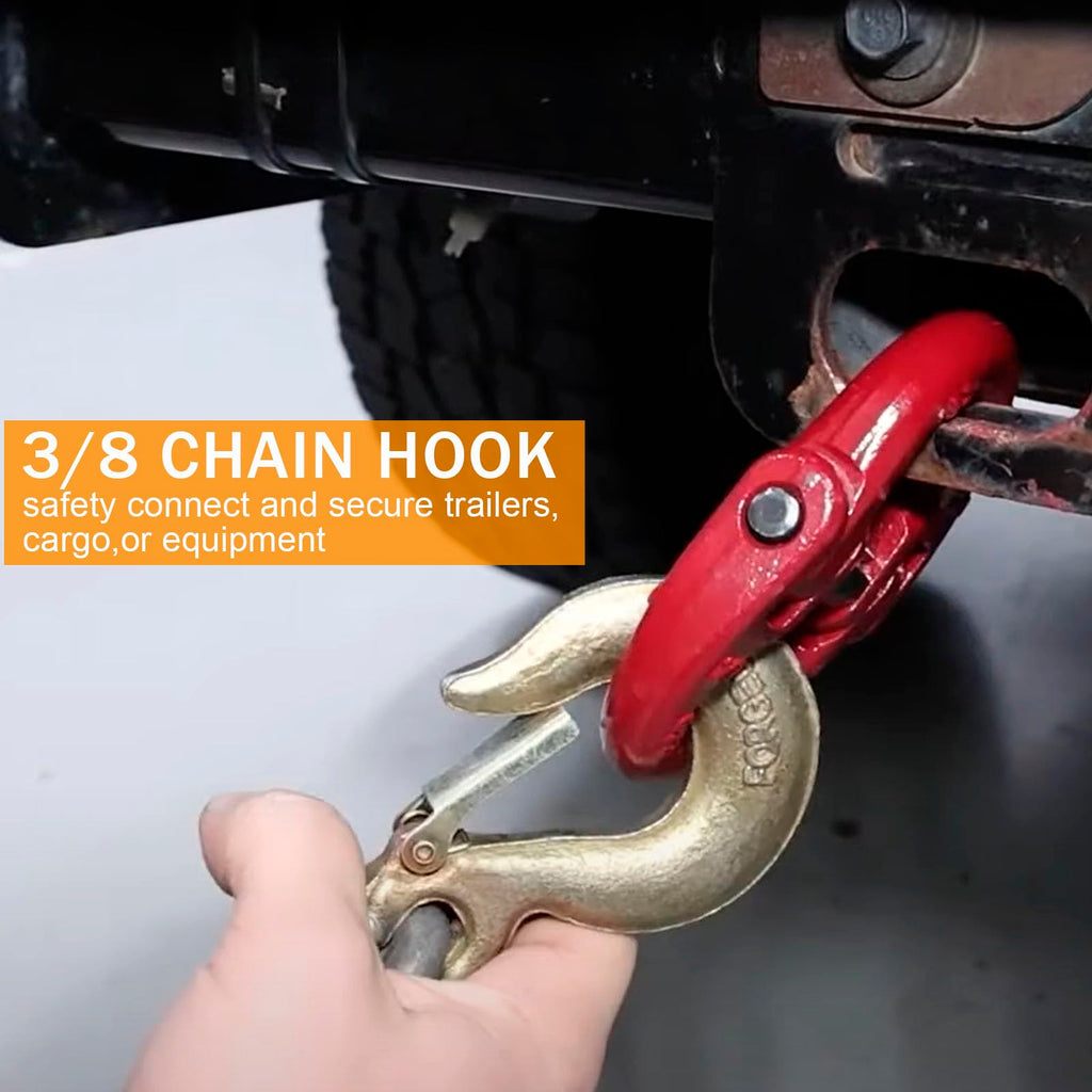 3/8 Chain Hooks with Safety Latch, 10 Pack A26501