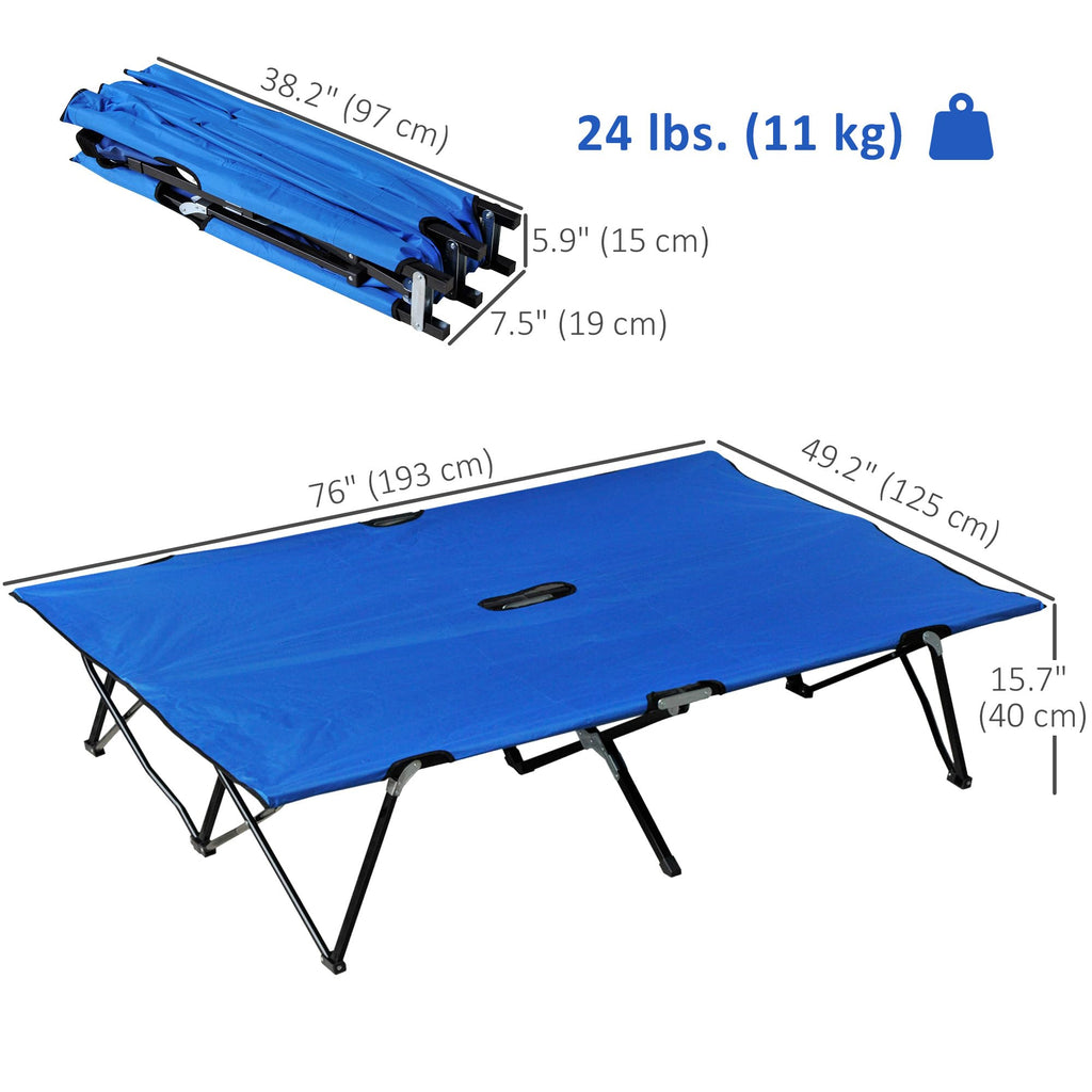 2 Person Folding Camping Cot with Carry Bag G32458