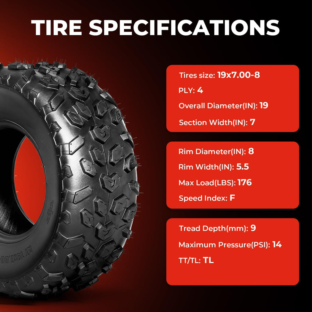 19x7-8 ATV/UTV Tires Set of 2 V706