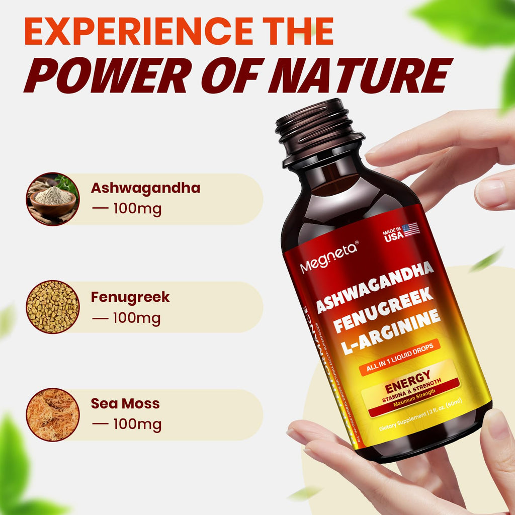 Ashwagandha Fenugreek L-Arginine Liquid Drops 2 fl oz A581670