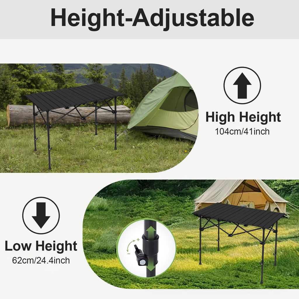 Lightweight Compact Aluminum Camping Table with Carry Bag T413137