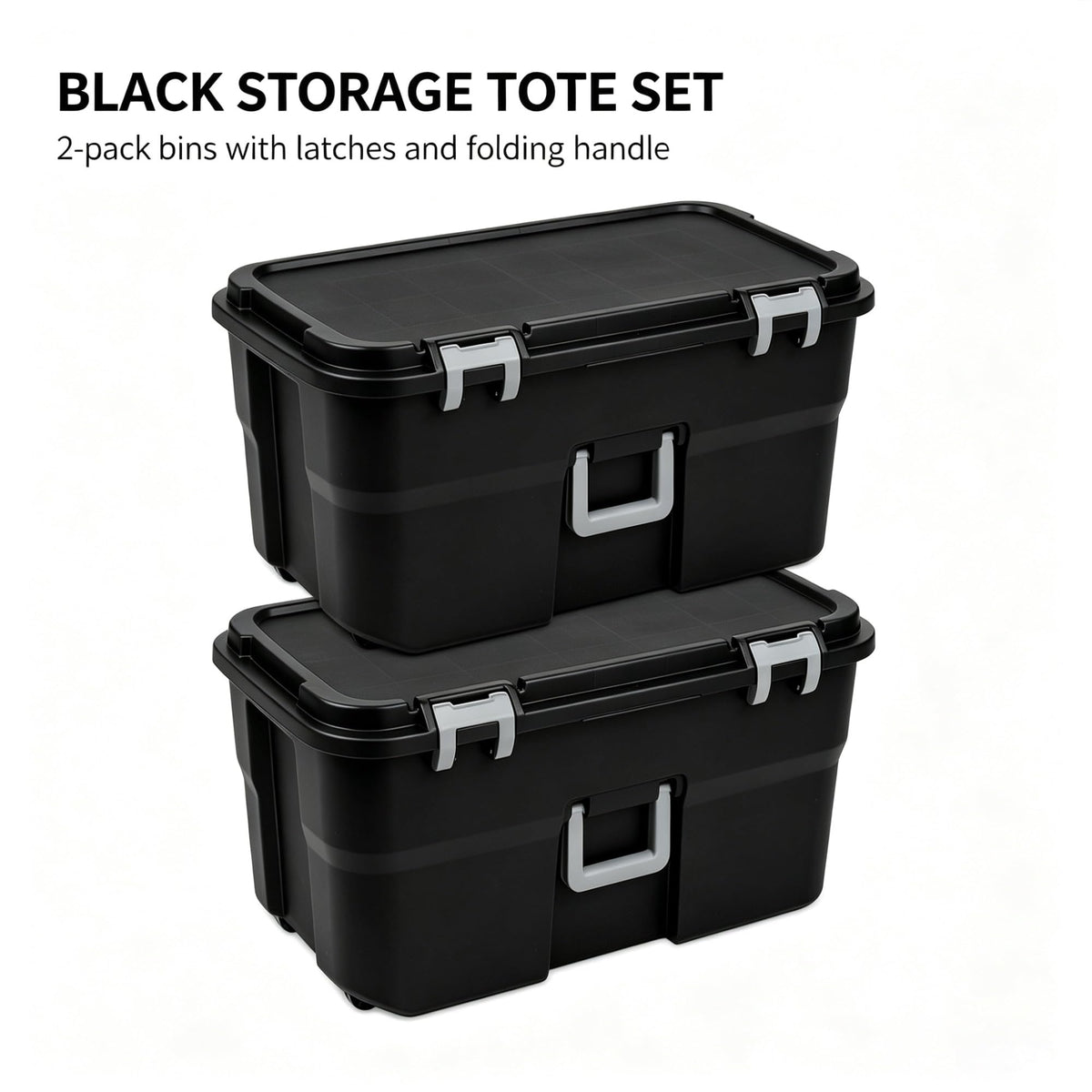 Black 2 Pack 22 Gallon Wheeled Plastic Storage Trunk V94001