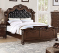 King Size Faux Leather Tufted Headboard Bed C866