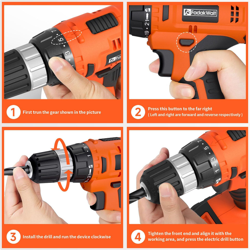 Cordless Drill Set 20V with Battery And Charger Y40202