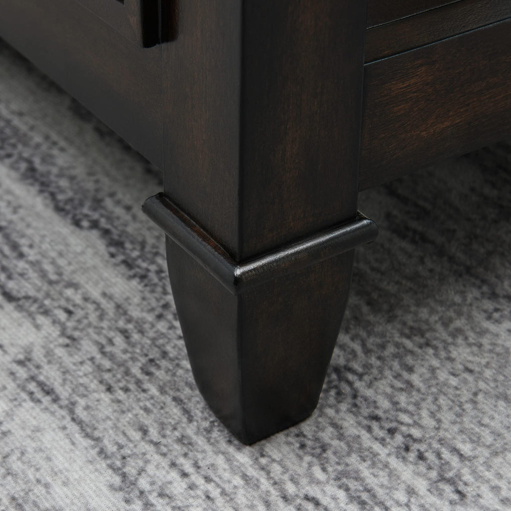 45.5"W Solid Wood Glass Coffee Table C8311