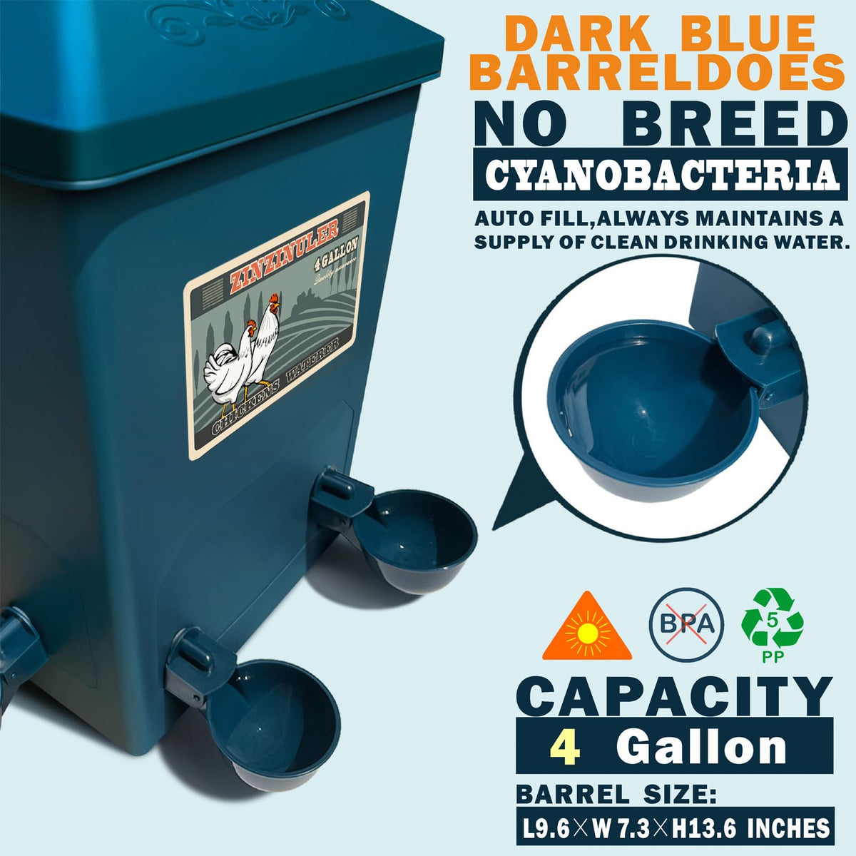 6 Gallon Chicken Waterer 2-Pack E874007