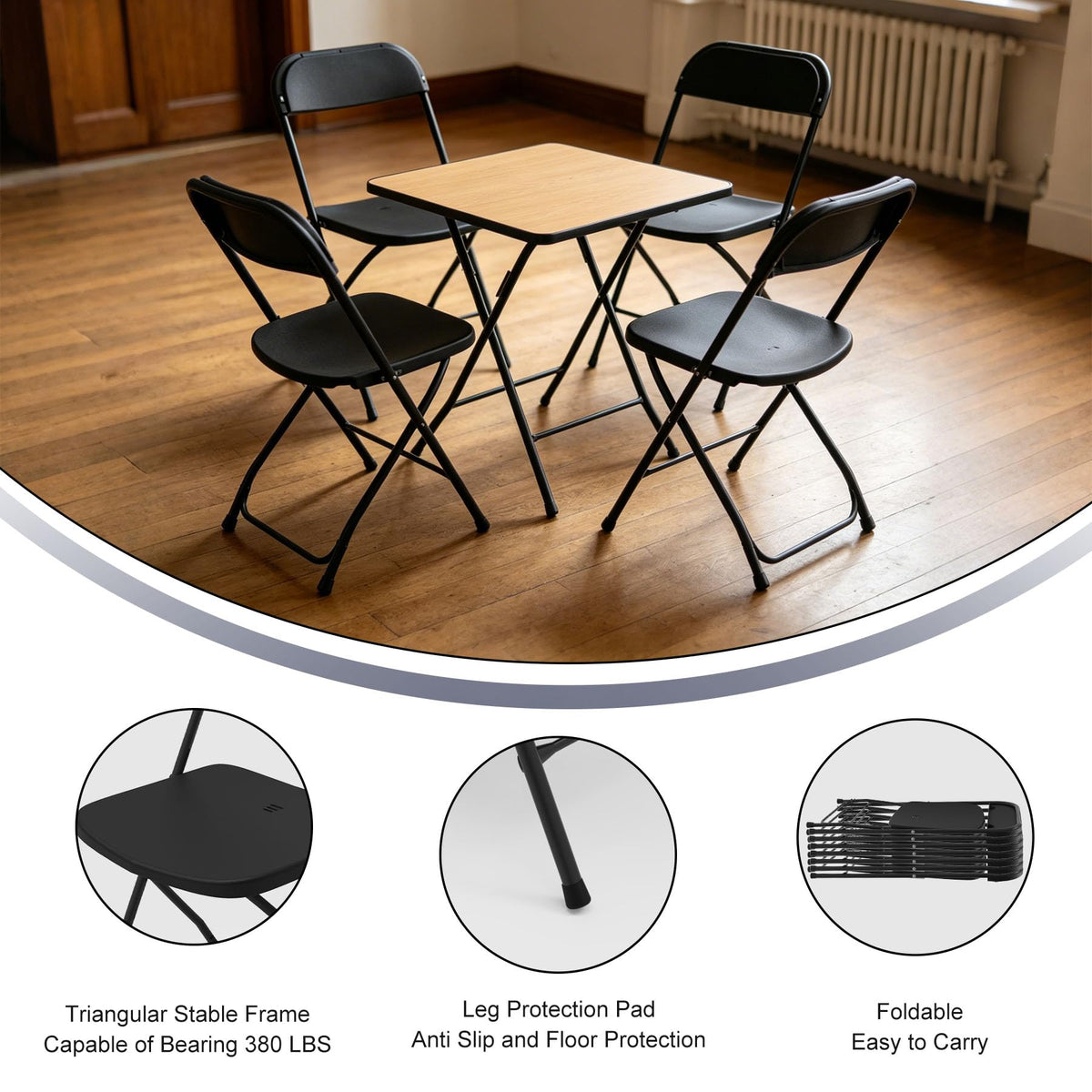 Plastic Folding Chairs Set of 10 W96331
