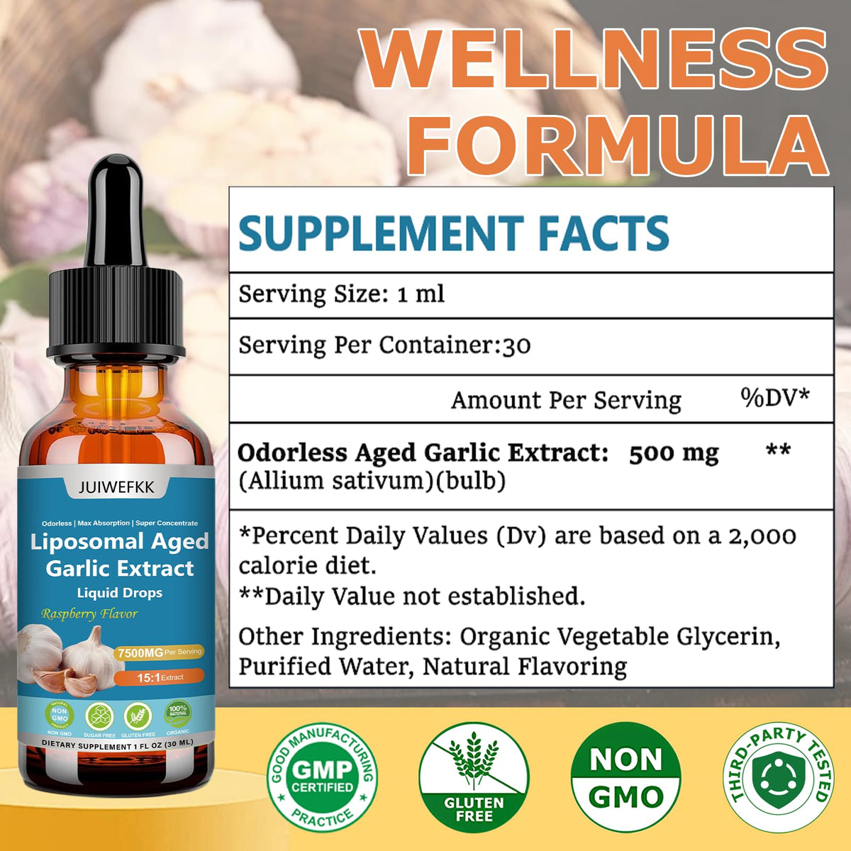 500mg Odorless Aged Garlic Extract Liquid Drop Y232080