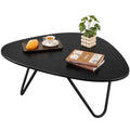 Black Wood Coffee Table with Metal Base X709