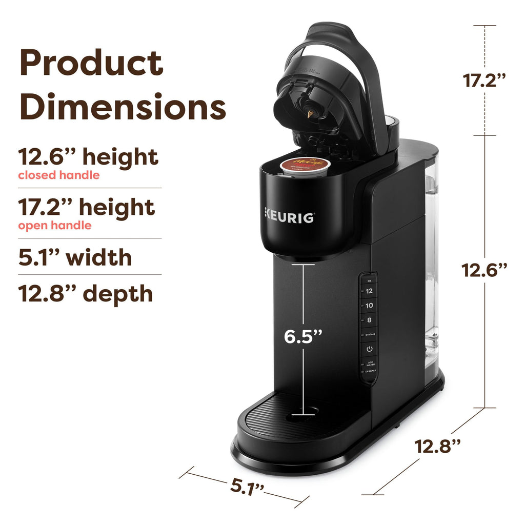 Single Serve K-Cup Pod Coffee Maker, 3 Brew Sizes, Black A3654