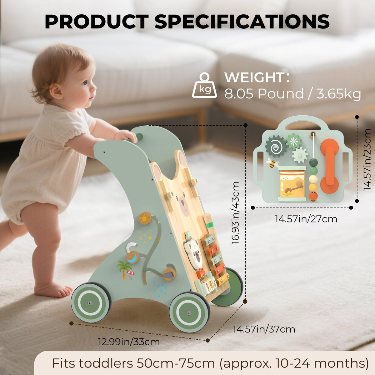 Wooden Sit-to-Stand Baby Walker I718