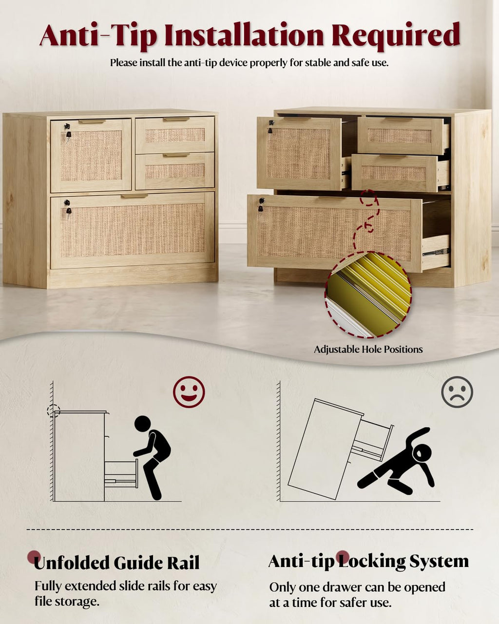 4 Drawer File Cabinet with Lock J74643