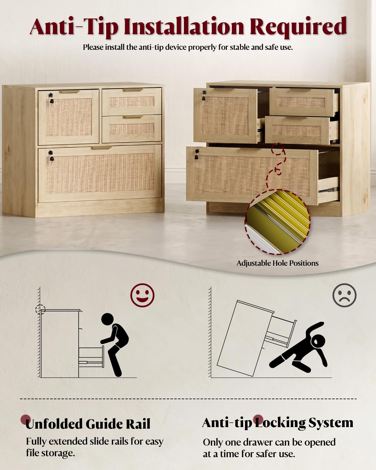 4 Drawer File Cabinet with Lock J74643