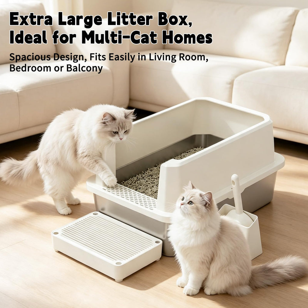Stainless Semi-Closed Litter Box A129