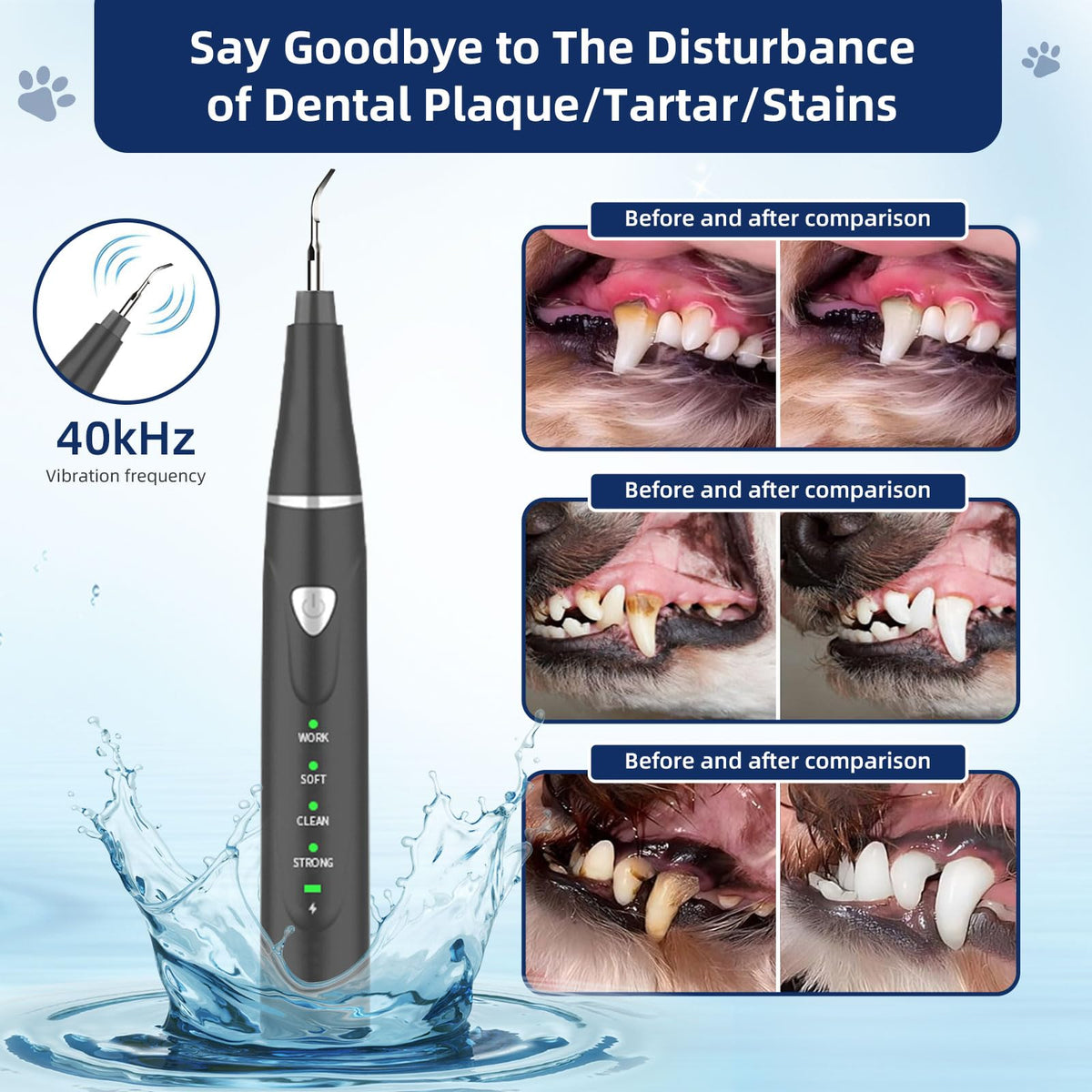 Ultrasonic Pet Plaque Remover with LED Light S76038