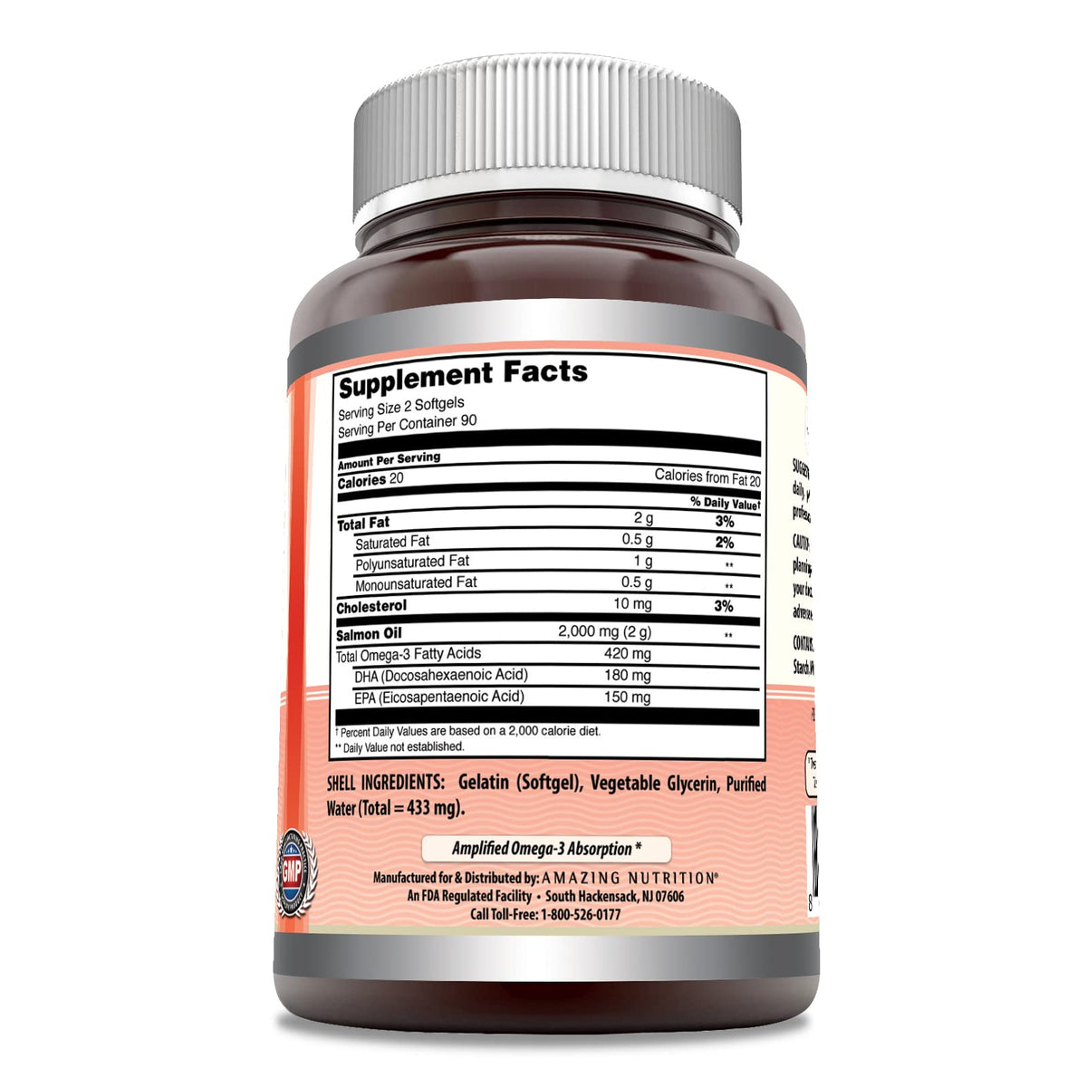 Wild Alaskan Salmon Oil 2000 Mg 180 Softgels Non-GMO Gluten-Free C9759