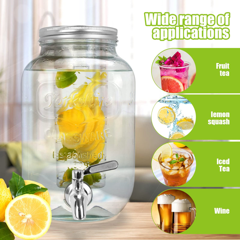 1 Gallon Glass Drink Dispenser with Stand and Spigot R962195
