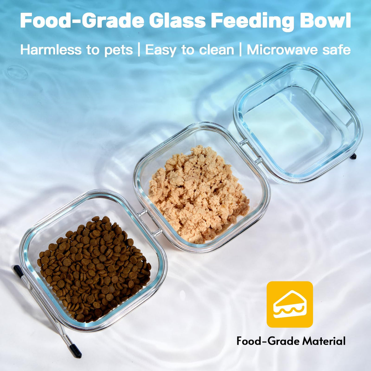 15° Tilted Glass Raised Cat Bowls V403374