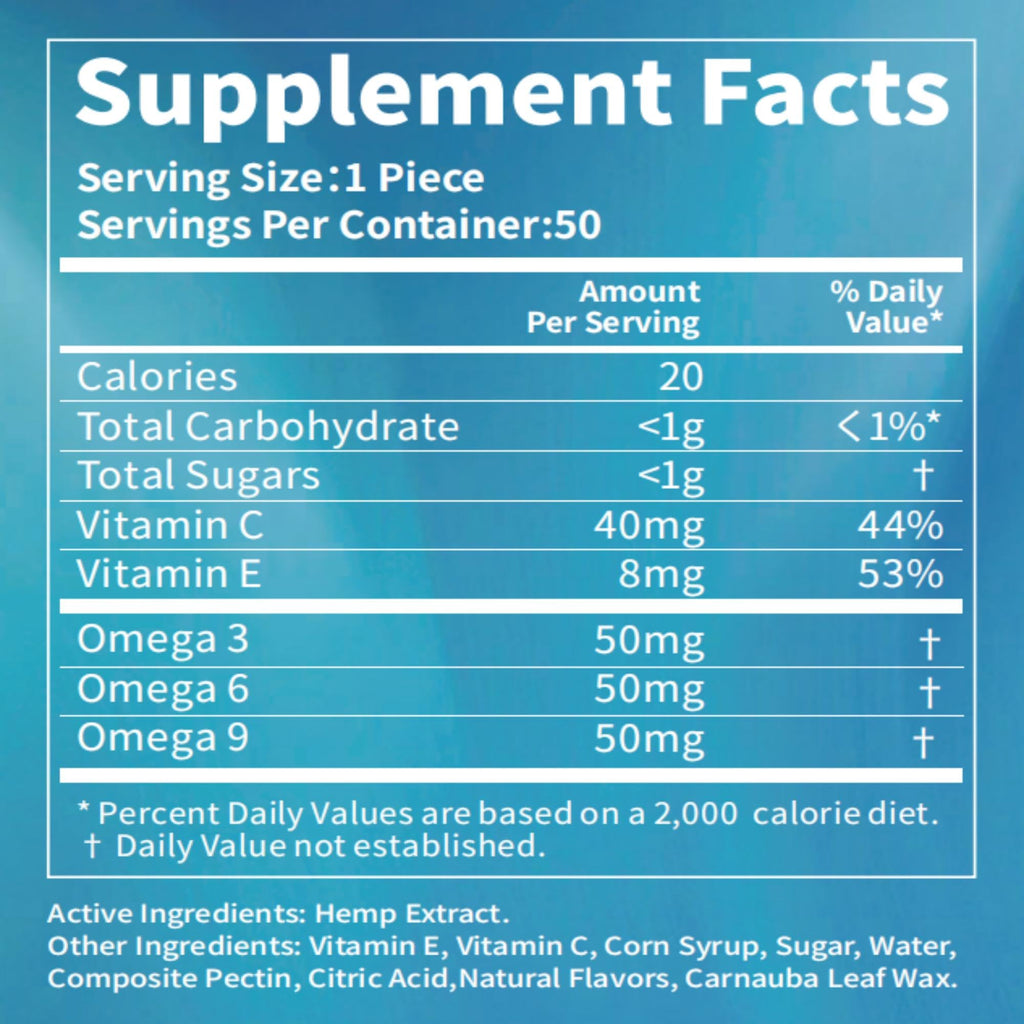 Hemp Gummies 6 Fruity Flavors Y314255