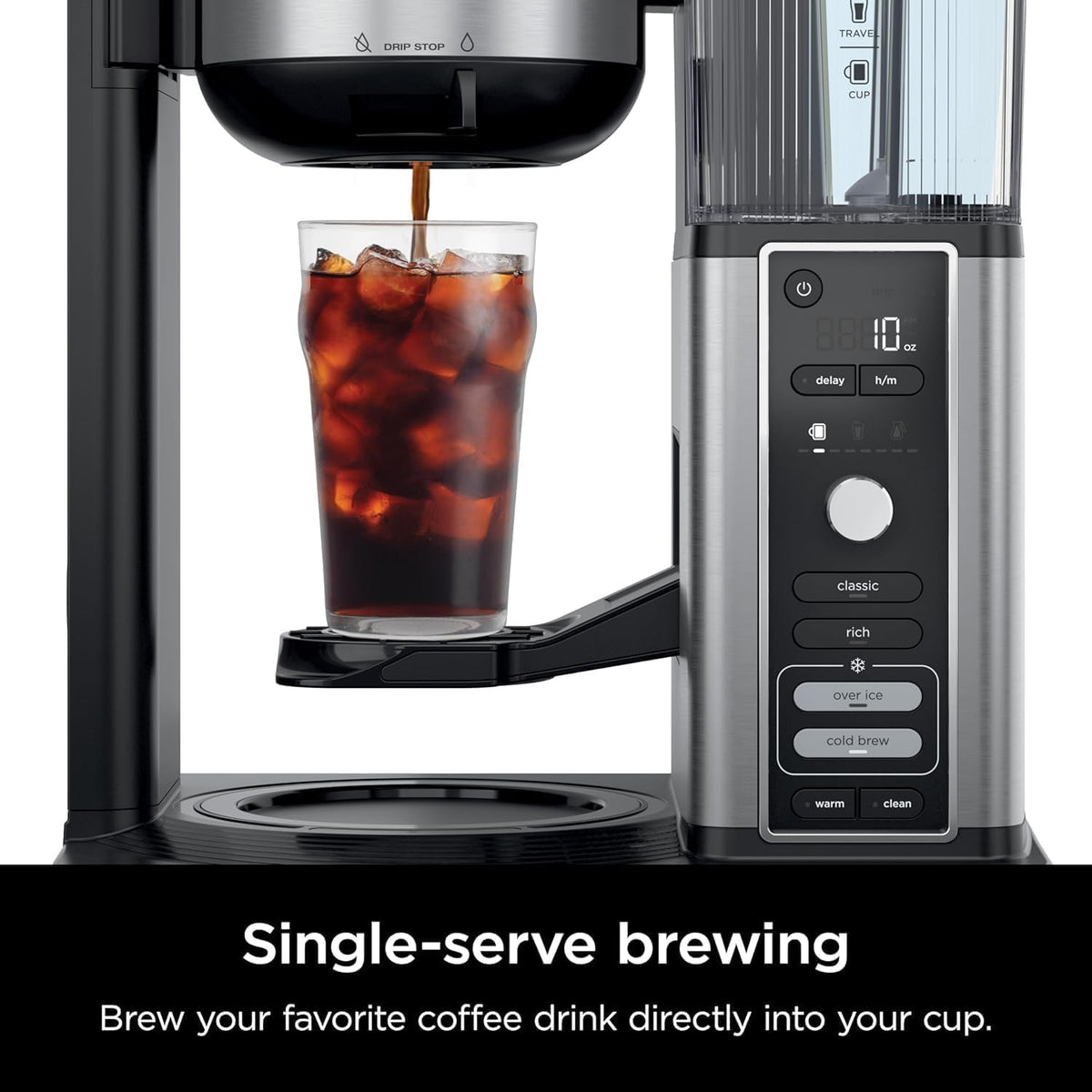 Hot & Iced XL Coffee Maker with Rapid Cold Brew, 8 Sizes, Black V67786