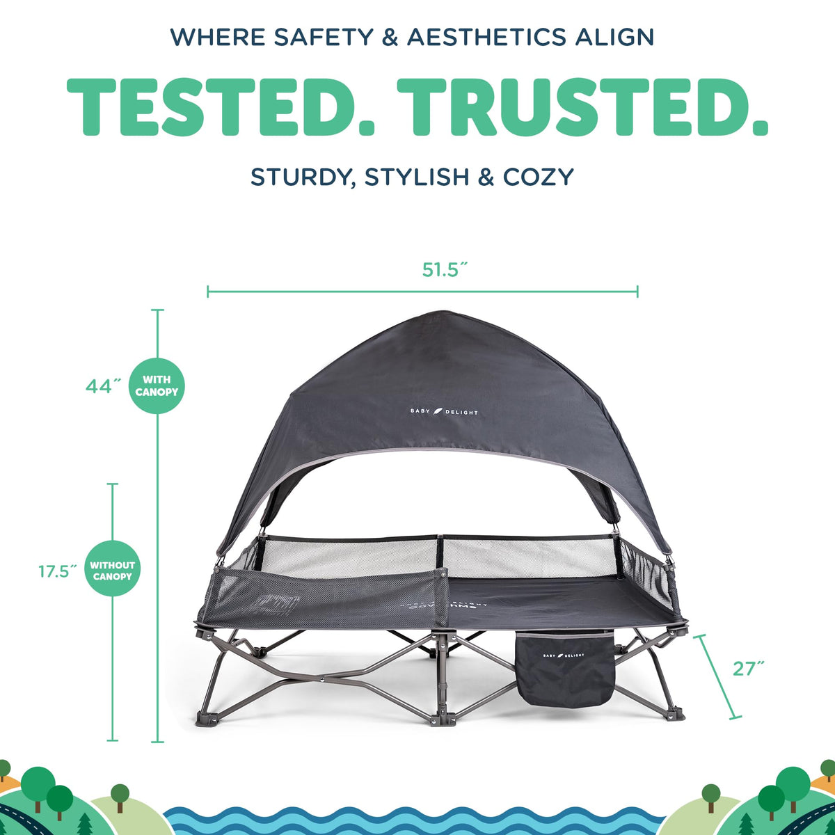 Portable Cot Grey W166405