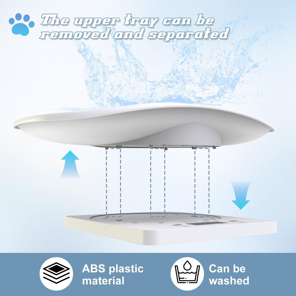 Digital Pet Scale for Small Animal, LED Display, Measures Up to 15kg, White X656043