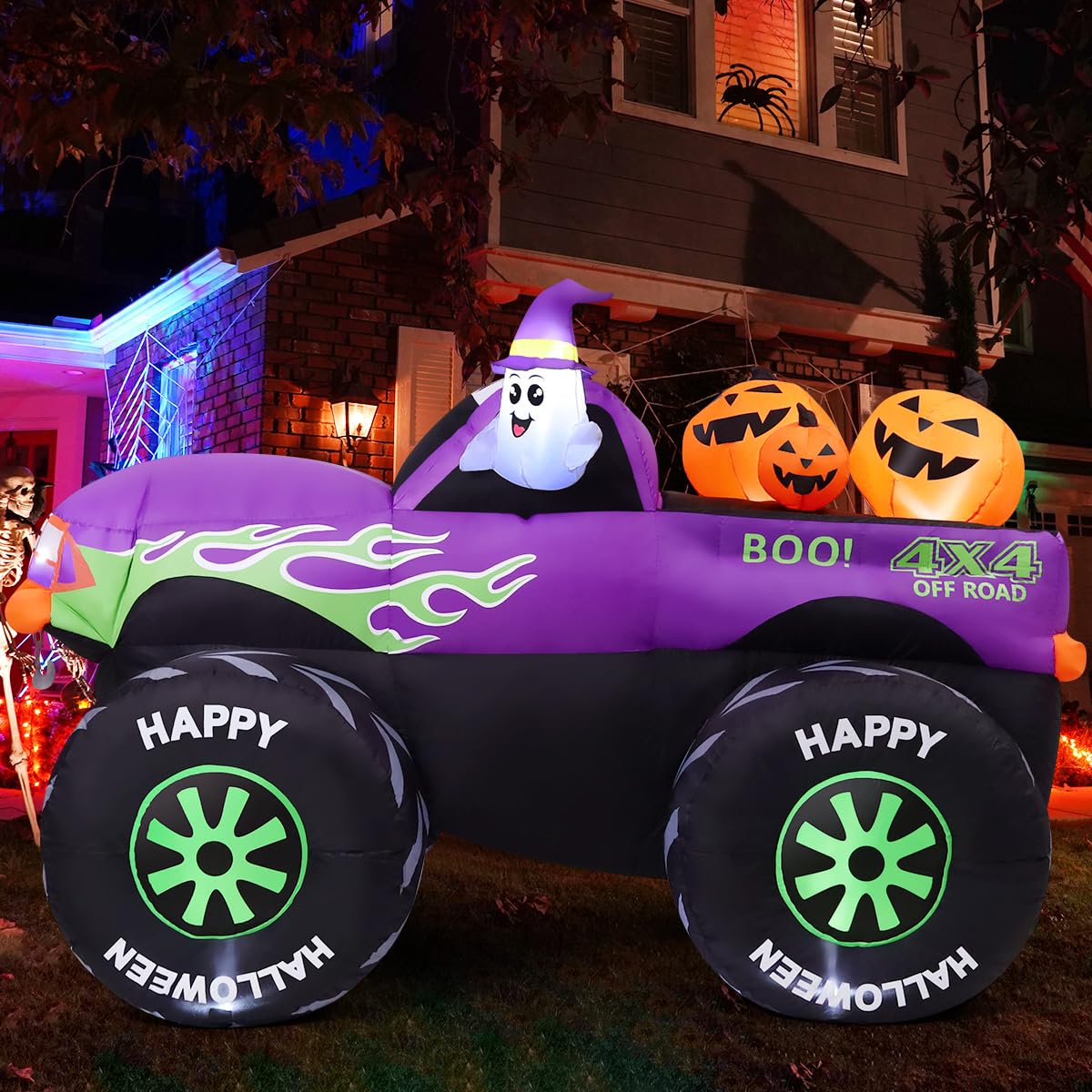 8 FT Halloween Inflatable Monster Truck with Built-in LEDs J882