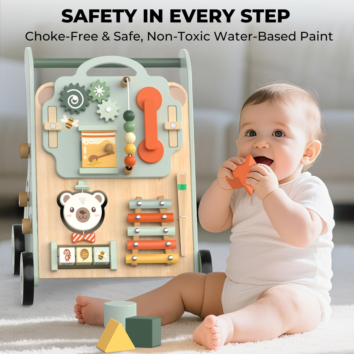 Wooden Sit-to-Stand Baby Walker I718