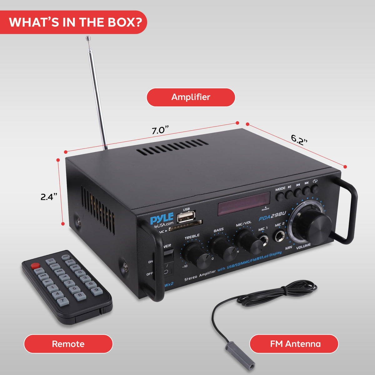 200W Stereo Power Amplifier with Bluetooth D388068