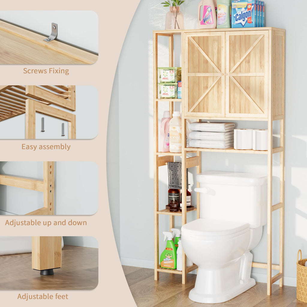Bamboo Over-the-Toilet Storage Cabinet with Shelves V5104